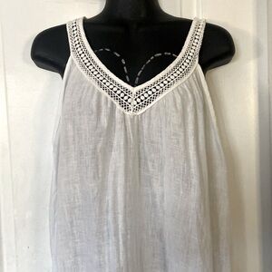 Terzo Millennio made in Italy white embroidered top maxi linen beach dress